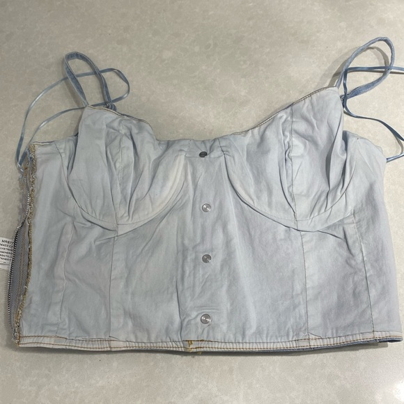 New Moon River Demin Jean Bustier Wrap top.Size M blue ⭐️⭐️⭐️⭐️ - Picture 6 of 16